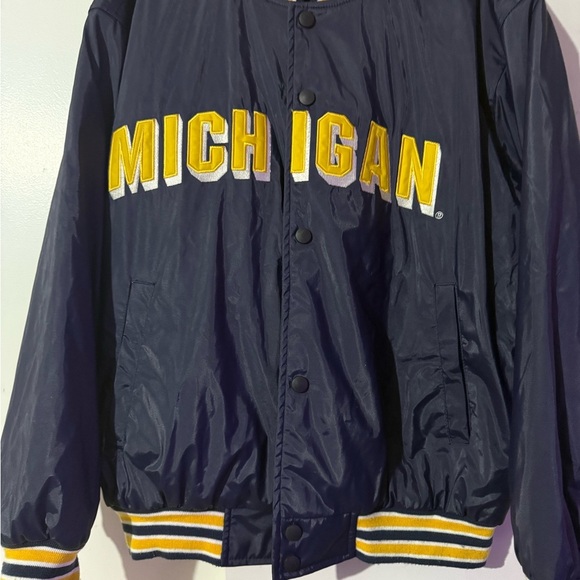Steve & Barry's Michigan Varsity Jacket - Navy and Yellow - Picture 1 of 5